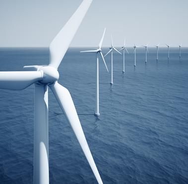 Wind turbines on the sea